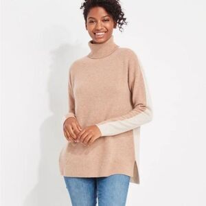 Vineyard Vines Colorblock Cashmere Turtleneck Sweater - size XXS